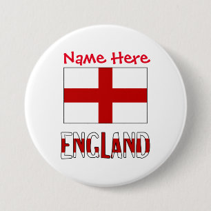 England and English Flag Red Personalisation  7.5 Cm Round Badge