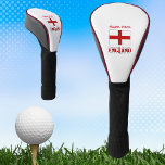 England and English Flag Red Personalisation  Golf Head Cover<br><div class="desc">Personalised golf head cover features the English Flag, or the Cross of St George, with the word or name ENGLAND, below, in the colours of the flag. Add your name above the St. George Cross to create a cool look for yourself. Create a personalised gift by adding someone else's name....</div>