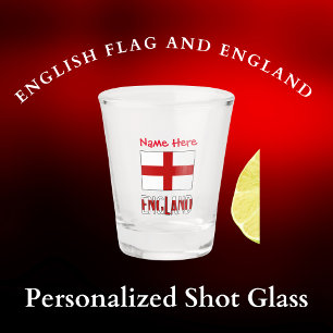 England and English Flag Red Personalisation Shot Glass