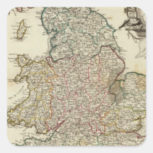England and Wales 2 Square Sticker