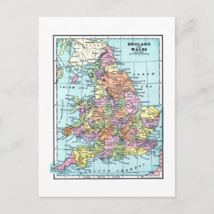 England and Wales Vintage Postcard