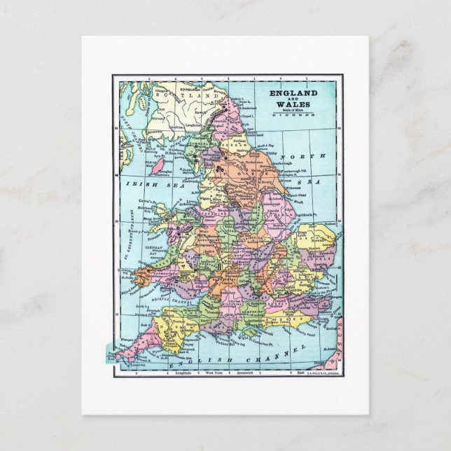 England and Wales Vintage Postcard (Front)