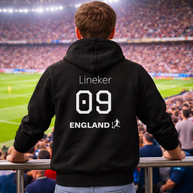 England Black White Back Print Custom Name Hoodie (Creator Uploaded)
