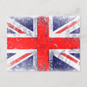 England blue and red flag postcard
