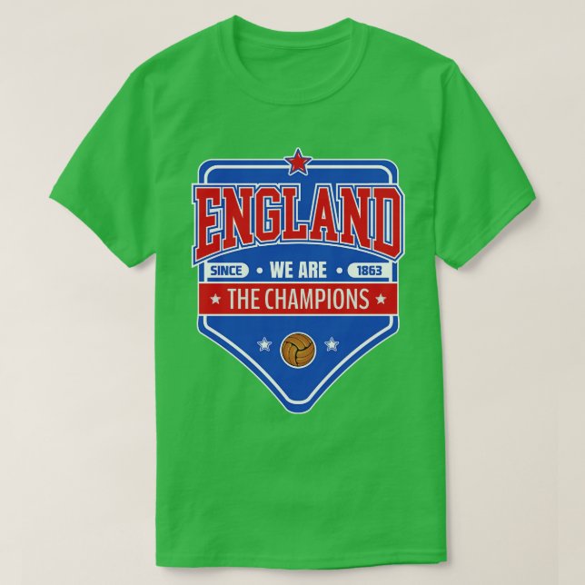 England  Blue Red Badge T-Shirt (Design Front)