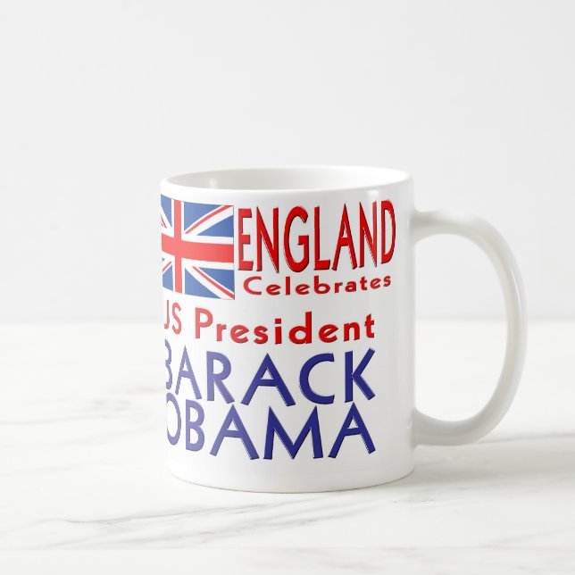 ENGLAND Celebrates US President Obama Souvenirs Coffee Mug (Right)