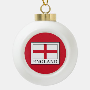 England Ceramic Ball Christmas Ornament