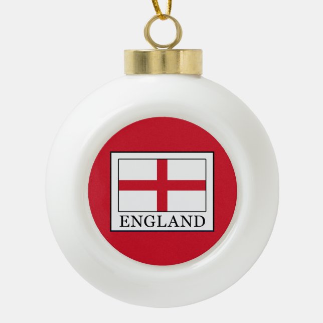 England Ceramic Ball Christmas Ornament (Front)