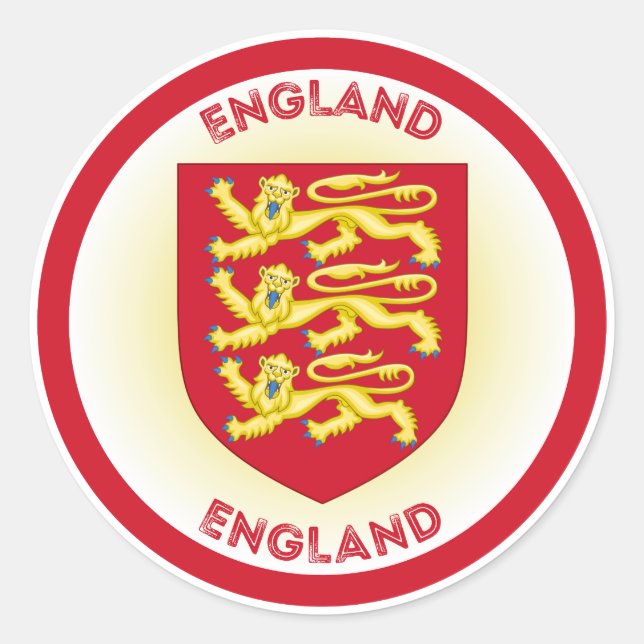 England Coat of Arms Circle Shape  Classic Round Sticker (Front)