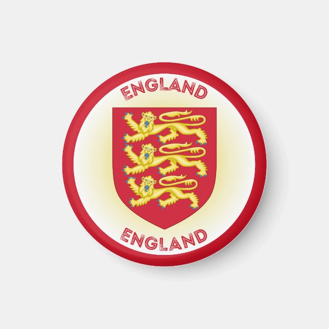 England Coat of Arms Circle Shape  Magnet (Front)