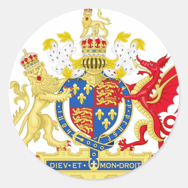 England Coat of arms Classic Round Sticker (Front)