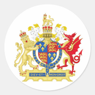 England Coat of arms Classic Round Sticker