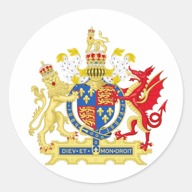 England Coat of arms Classic Round Sticker (Front)