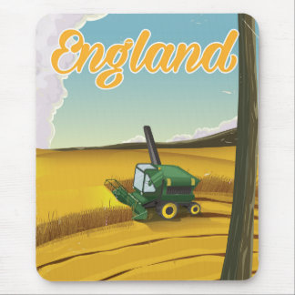 England combine harvester travel poster mouse mat