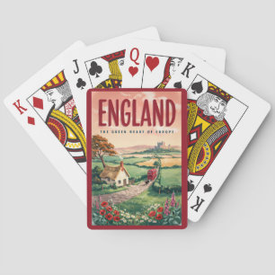 England Countryside Illustration Travel Art Retro Playing Cards