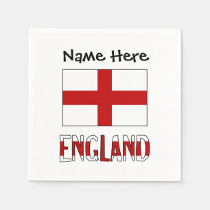 England English Flag Black Personalised  Napkin