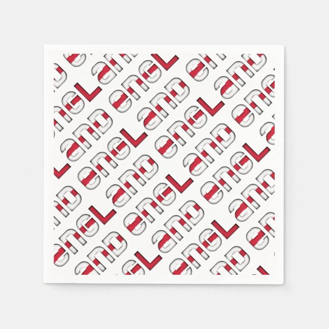 England English Flag Colours Typography Pattern Napkin (Front)