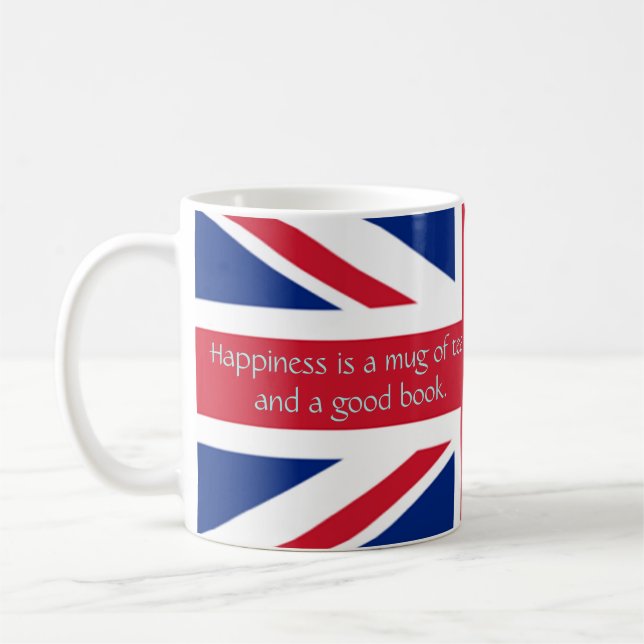 England English Flag Happiness Tea Good Book Coffee Mug (Left)