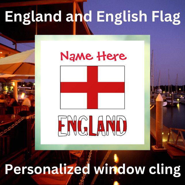 England English Flag Red Personalisation  Window Cling (Creator Uploaded)