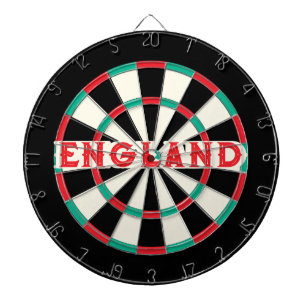 ENGLAND English Old Classic Design Red Text Dartboard