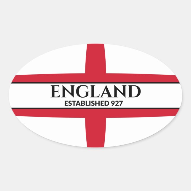 England Established 927 St George Flag Oval Sticker (Front)