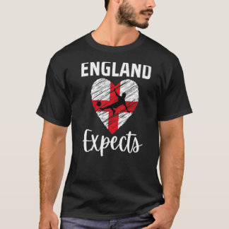 England Expects Heart Football Supporter Men Women T-Shirt