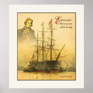England Expects ~ Vintage Fine Art Collage Poster