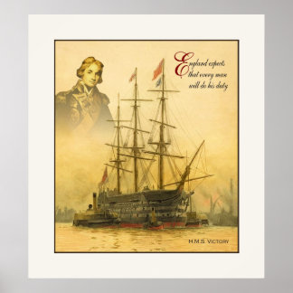 England Expects ~ Vintage Fine Art Collage Poster