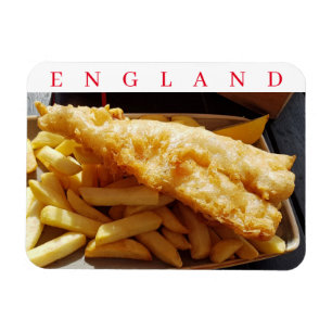 England Fish and Chips fridge magnet