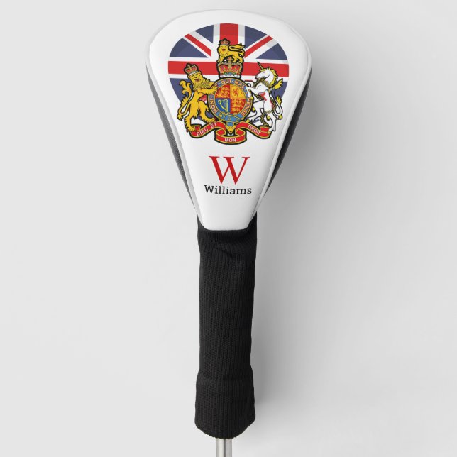 England Flag and Crest Golf Head Cover (Front)