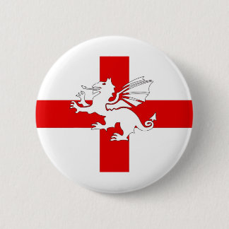 England Flag and Dragon 6 Cm Round Badge