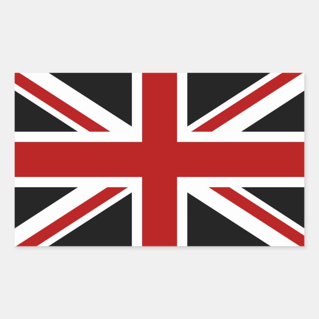 England Flag Black Red White Rectangular Sticker (Front)
