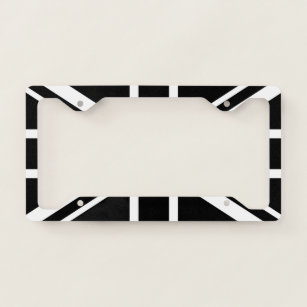 England Flag Black White Licence Plate Frame