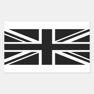 England Flag Black White Rectangular Sticker