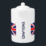 England-Flag-classic<br><div class="desc">This simple but pretty design features the iconic flag of jolly old England,  with the word "England" between the two flags which encompass the middle of the pot. You may customise or delete the word "England" if you wish.</div>