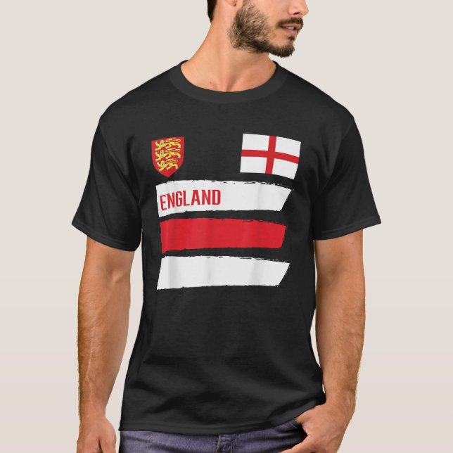 England Flag English Football Soccer Fan Men Women T-Shirt (Front)