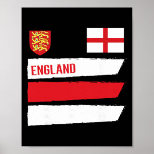 England Flag English Footll Soccer Fan Men Women K Poster