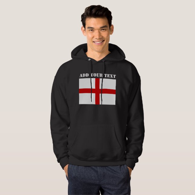 England Flag Football Soccer United Kingdom Hoodie (Front Full)
