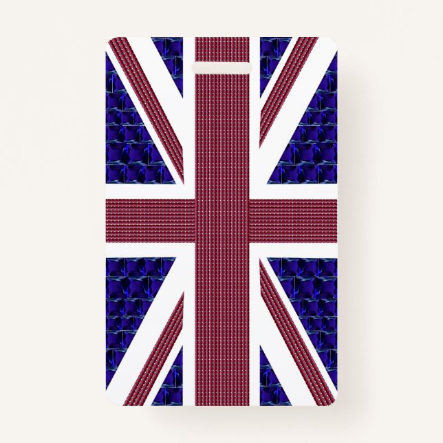  England Flag, Great Britain Flag Badge ID Badge (Back)