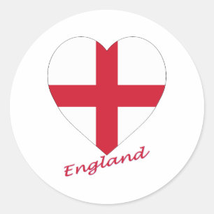 England Flag Heart Classic Round Sticker
