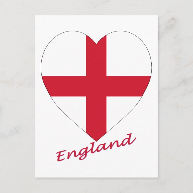 England Flag Heart Postcard (Front)