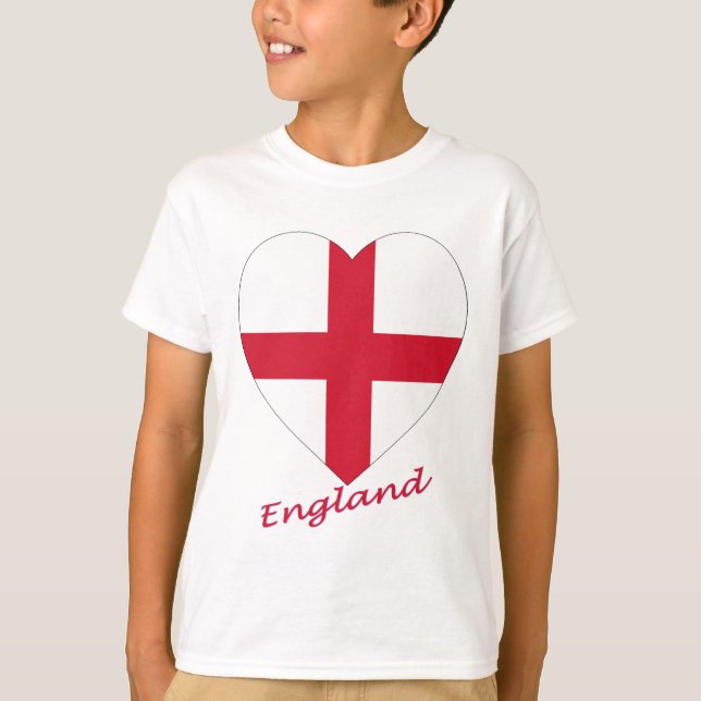 England Flag Heart T-Shirt (Front)
