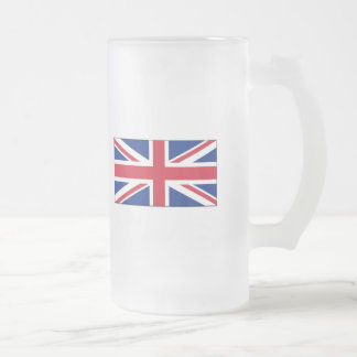 England FLAG International Frosted Glass Beer Mug