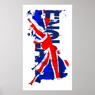England Flag Map 02 Poster