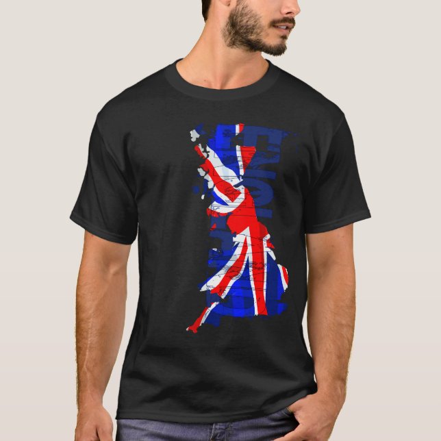 England Flag Map 02 T T-Shirt (Front)