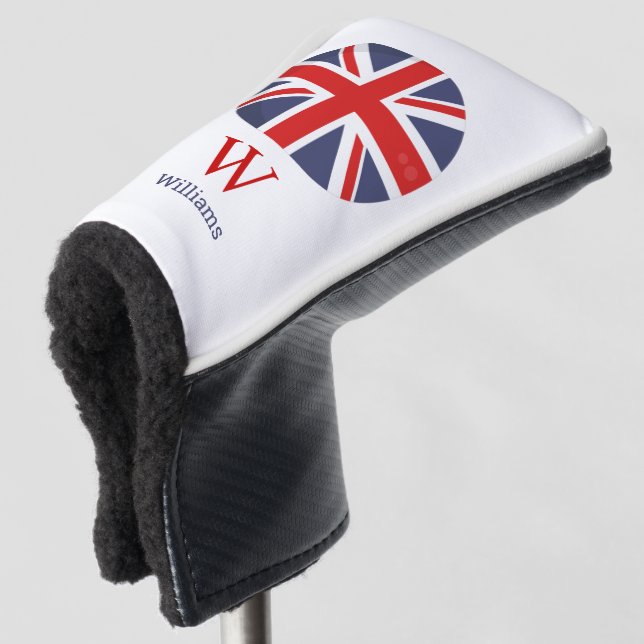 England Flag Monogram  Golf Head Cover (3/4 Front)