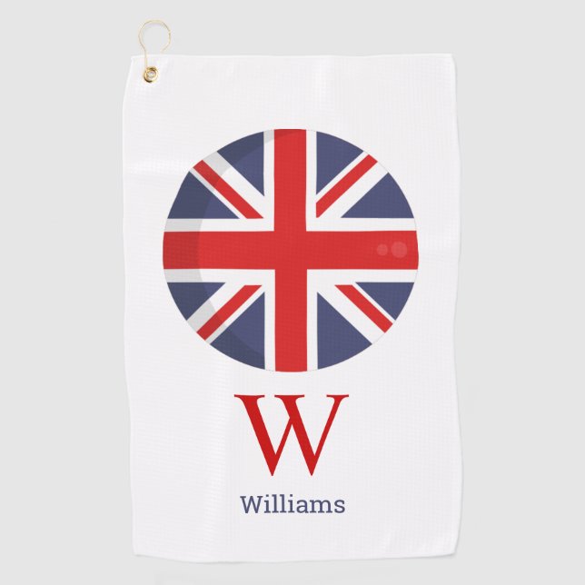 England Flag Monogram   Golf Towel (Front)