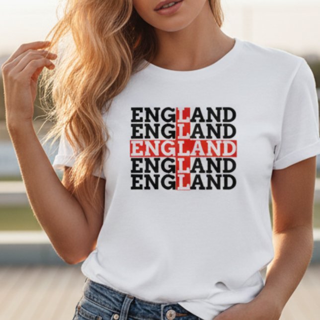 England Flag Name Repeat Typography Soccer Fan T-Shirt (England Flag Name Repeat Typography Soccer Fan T-Shirt)
