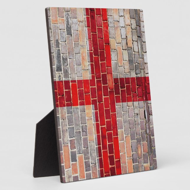 England flag on a brick wall plaque (Side)