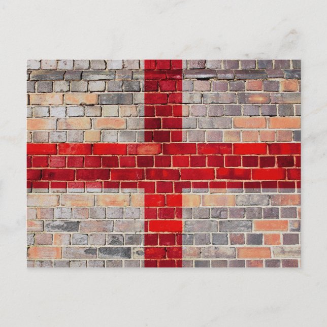 England flag on a brick wall postcard (Front)
